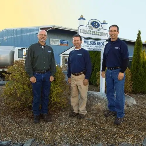 Wilson Bros. family members outside the Pepperell office